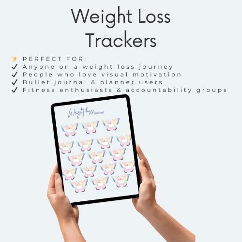 Printable Weight Loss Tracker: Fun Motivational Designs (Digital Download A4/A5/US Letter)