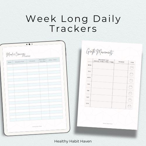 Wellness Tracker Printables – 5-Page Weekly Reset Bundle for Mood, Movement & Self-Care
