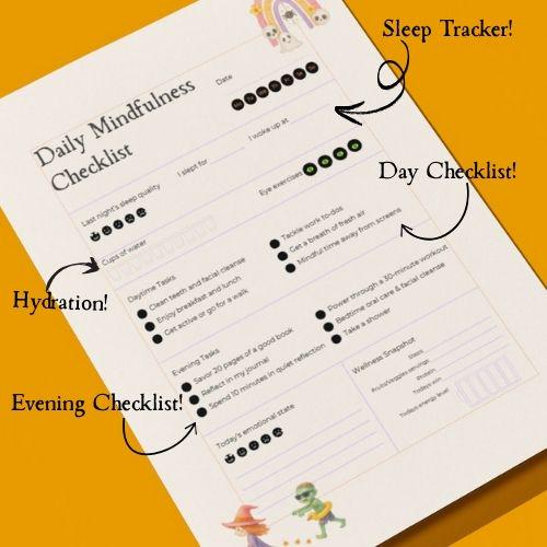 Summerween Mindfulness Checklist: Spooky Season Wellness Planner (PDF Download A5/A4/US Letter Size)