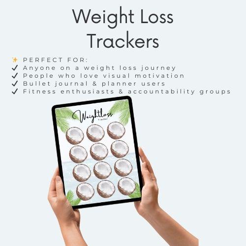 Summer Weight Loss Tracker Bundle: 10 Printable Fitness Planners (Digital Download)