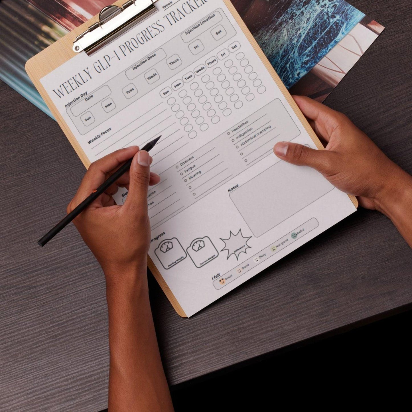 GLP-1 Weight Loss Tracker: Injection & Symptom Journal (Digital Download)