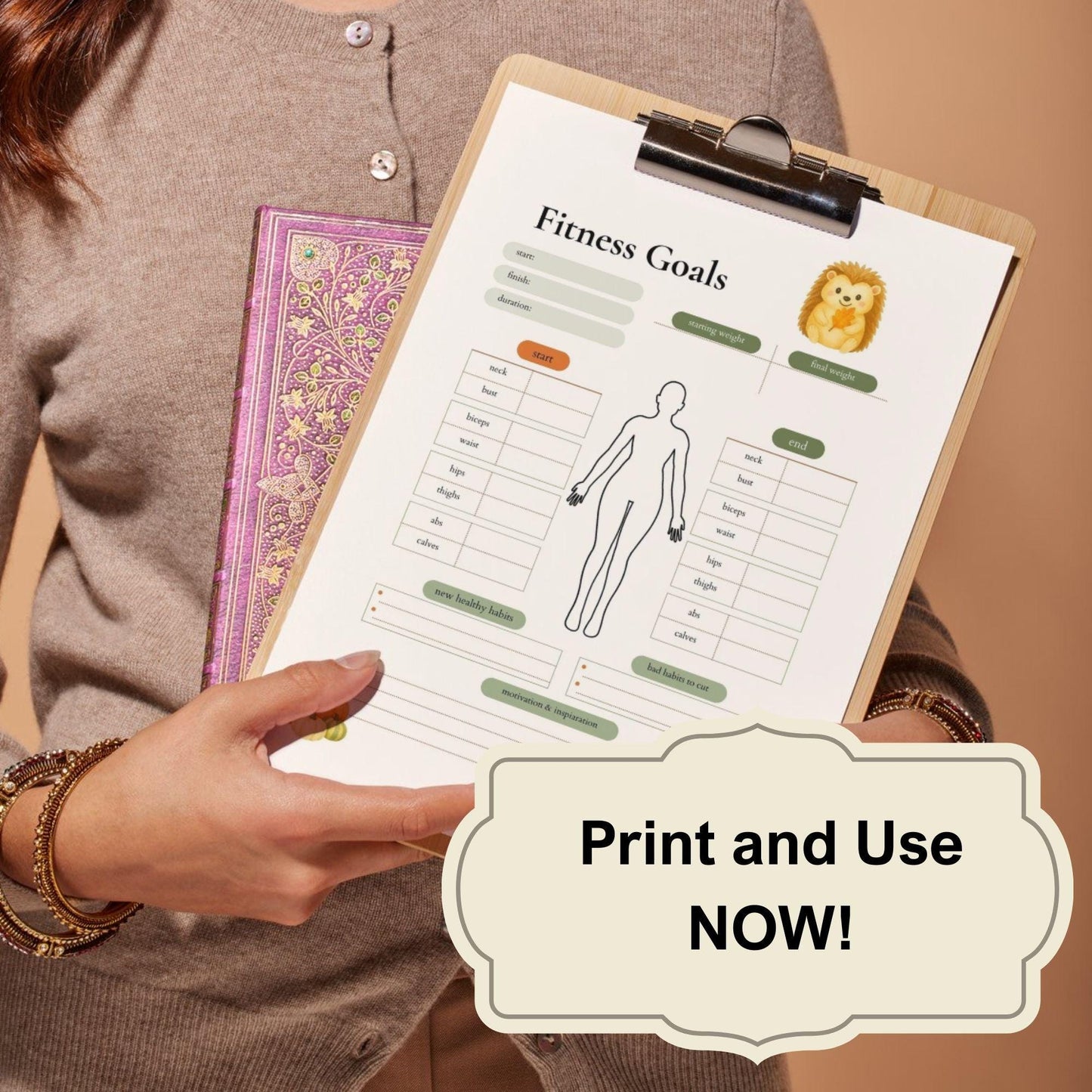 Fall Wellness Planner Printable | Autumn-Inspired Daily, Weekly & Fitness Journal | US Letter, A4, A5 Digital Download