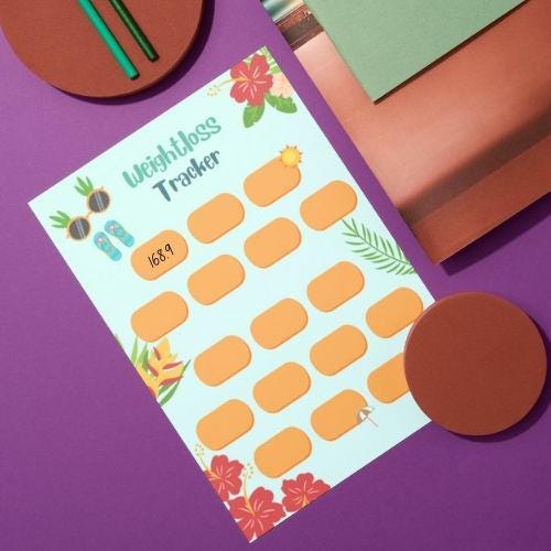 Summer Weight Loss Tracker Bundle: 10 Printable Fitness Planners (Digital Download)
