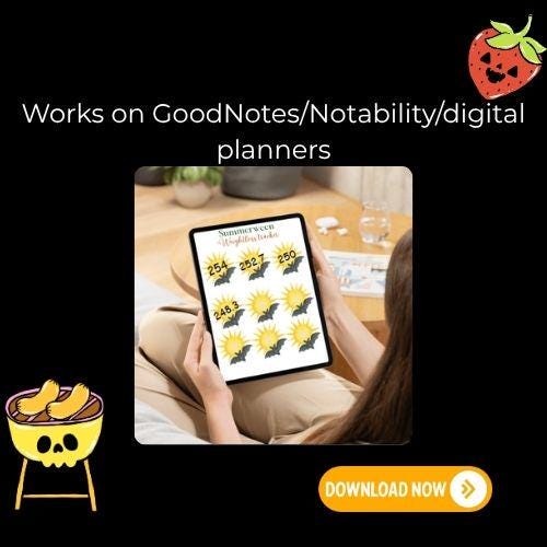 Summerween Weight Loss Trackers | 6-Page Printable Planner Bundle | Cute Halloween Fitness Journal | A4, A5, US Letter, Instagram Square