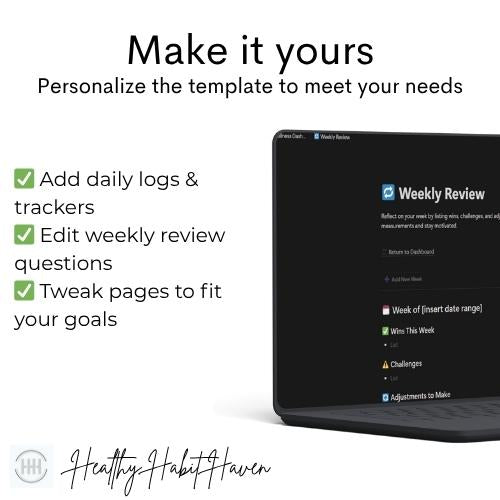 GLP-1 Wellness Dashboard | Notion Template for Weight Loss, Ozempic, Mounjaro, Wegovy, Zepbound, Semaglutide, Tirzepatide
