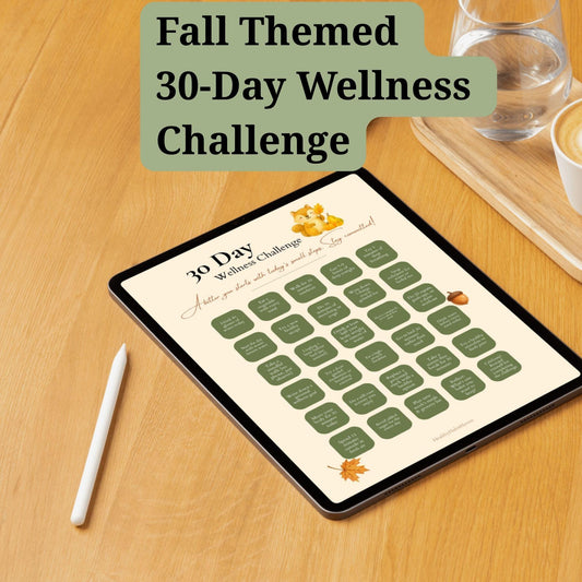 Fall 30-Day Wellness Challenge | Autumn-Inspired Daily Habit Tracker | US Letter, A4 & A5 Digital Download