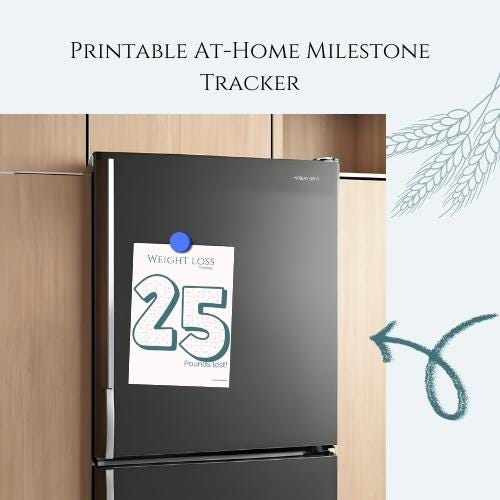 Color-in Weight Loss Tracker | Digital Download | 25 lbs & 50 lbs Milestone Chart | Printable | Coloring