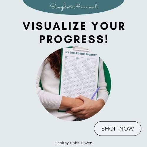 100 Lbs Weight Loss Tracker Printable: Visual Progress Chart (Digital Download)