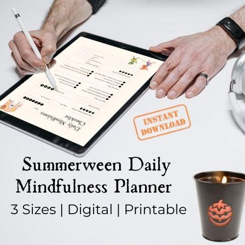 Summerween Mindfulness Checklist: Spooky Season Wellness Planner (PDF Download A5/A4/US Letter Size)