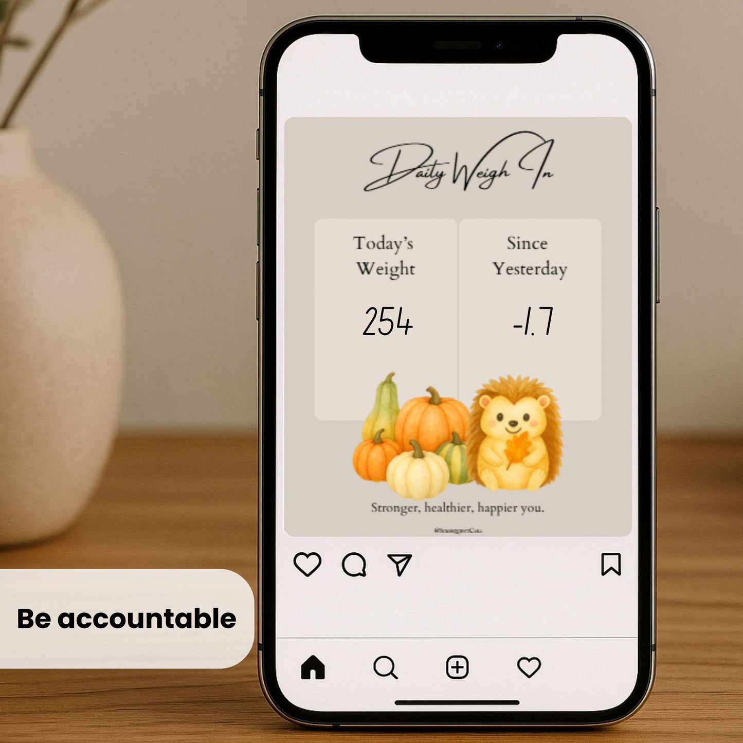 Fall Weight Loss Tracker Templates: Instagram Story & Post (Digital Download)