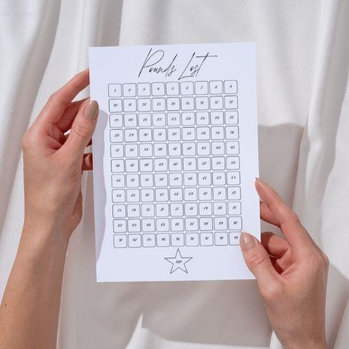 100 lb Weight Loss Tracker Printable: Minimalist Design (Digital Download)