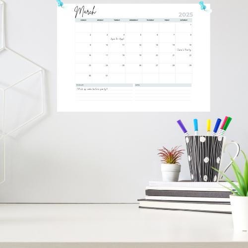 2025-2026 Printable Minimalist Calendar | Clean & Simple Sunday Start Planner | A4, A5, Letter Size PDF