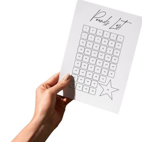 50 lb Weight Loss Tracker Printable: Minimalist Design (Digital Download)