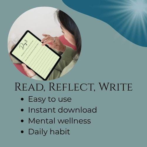 Mindset Reset Journal | 30-Day Wellness Affirmations & Prompts | Mental Health PDF | Printable Self-Care Workbook
