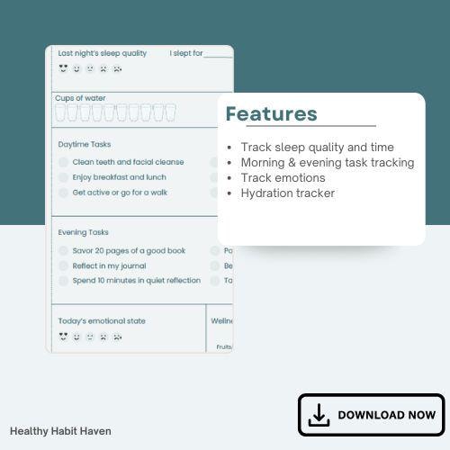 Mindfulness Checklist: Daily Habit Tracker, Wellness Planner (PDF Download)