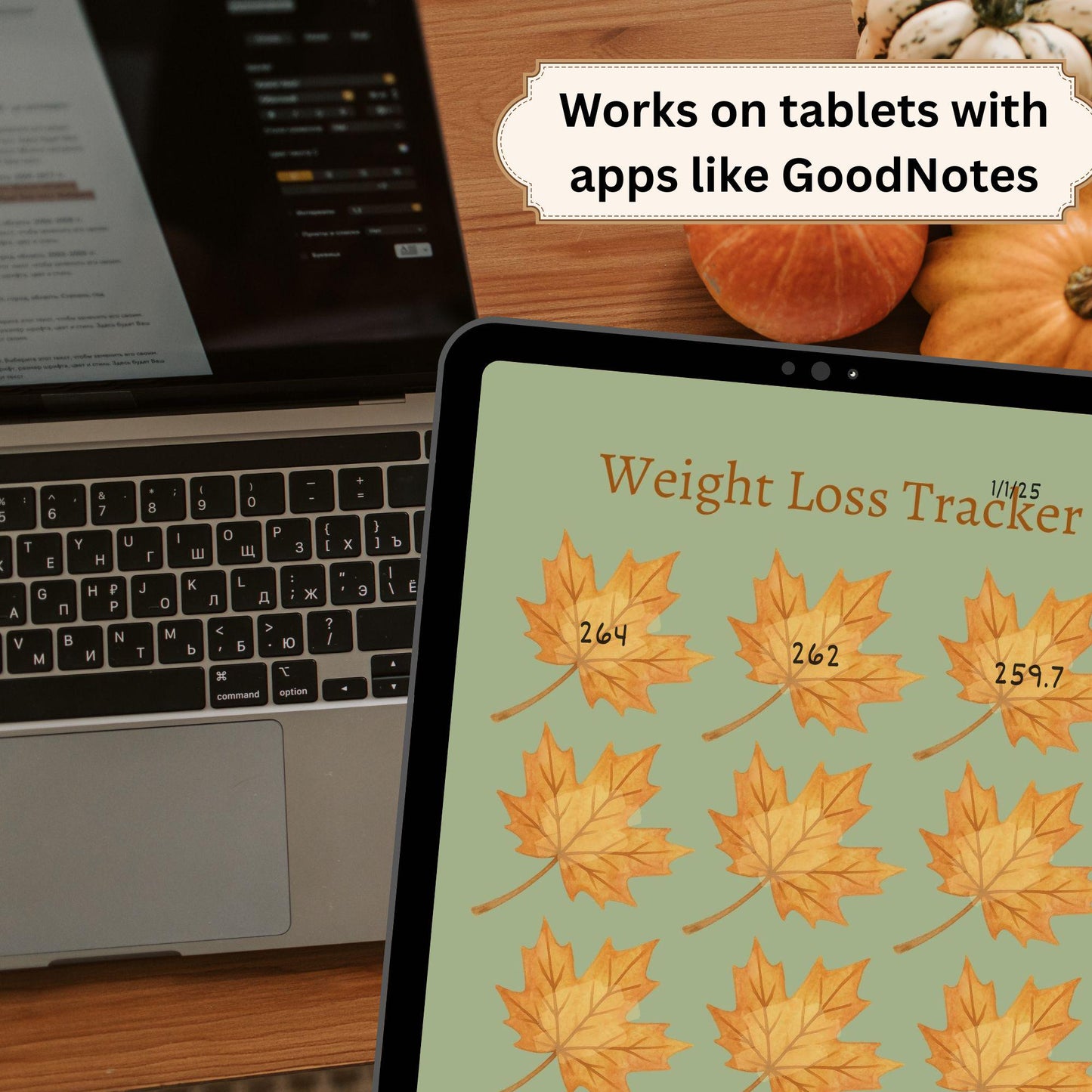 Fall Weight Loss Tracker Printable | Autumn-Inspired Fitness & Wellness Journal | US Letter, A4, A5 Digital Download
