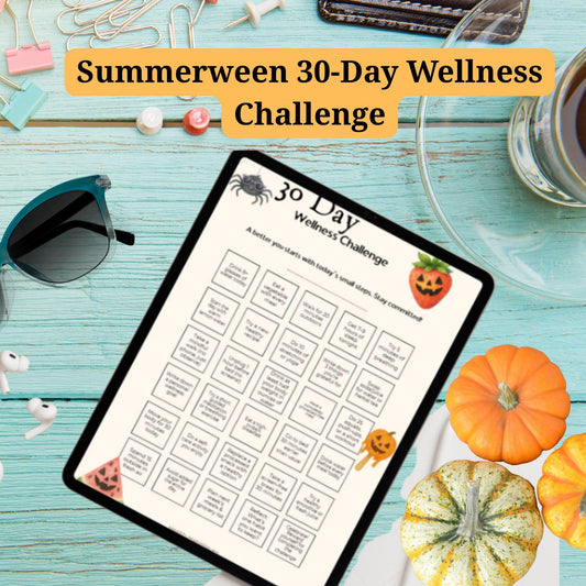 30‑Day Wellness Challenge Habit Tracker PDF | Summerween Self‑Care Calendar