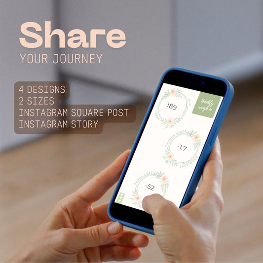 Instagram Weight Loss Sharing Bundle – Minimalist Story & Post Templates for Daily Weigh-Ins