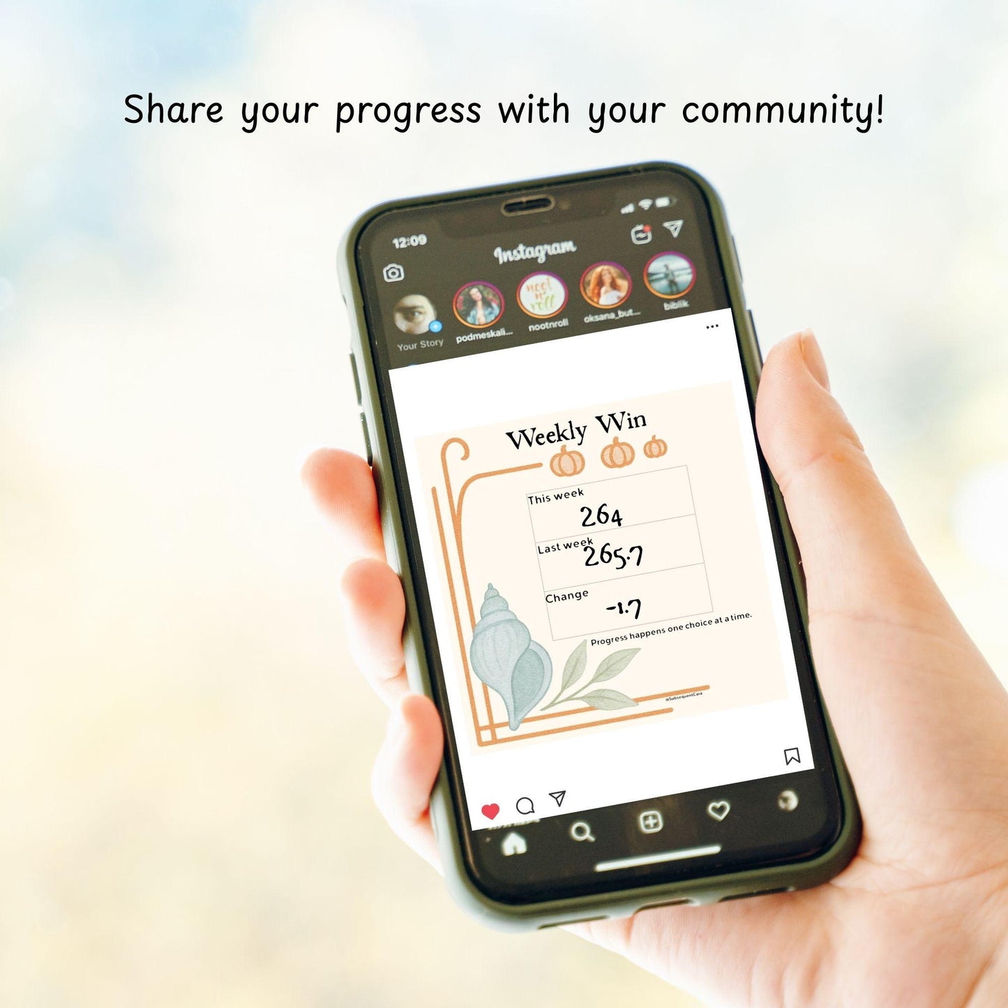 Summerween Instagram Weight Loss Sharing Bundle | Spooky Cute Daily & Weekly Weigh-In Templates | IG Story Post Tracker