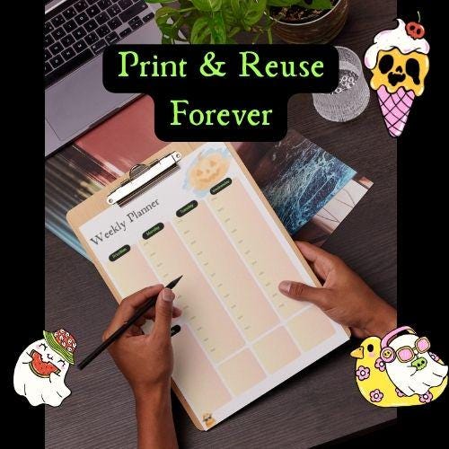 Summerween Wellness Planner: Spooky-Cute Fitness & Health Tracker (Printable PDF)