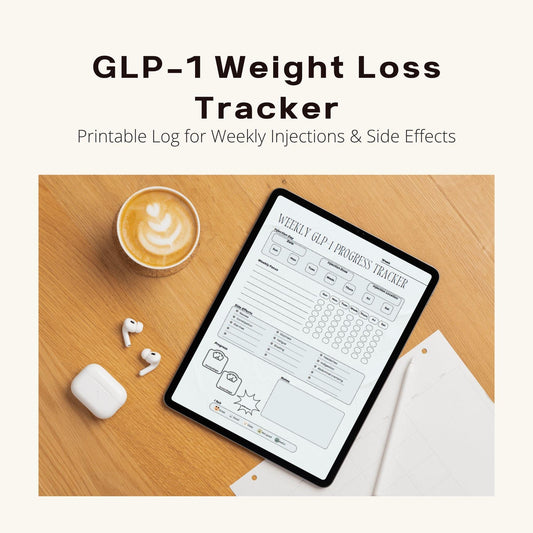 GLP-1 Weight Loss Tracker: Injection & Symptom Journal (Digital Download)