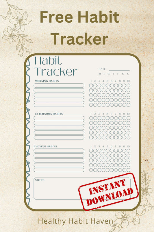 Free Daily Habit Tracker (Morning • Afternoon • Evening) – Printable PDF Short subtitle: A clean, time‑blocked tracker to build morning, afternoon, and evening routines.