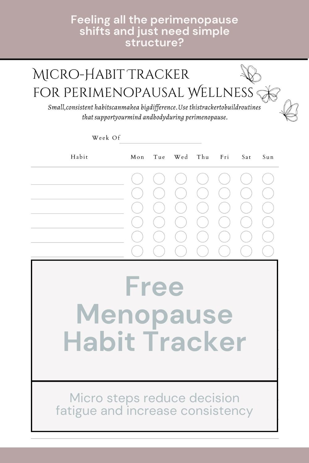 Micro‑Habit Tracker for Perimenopausal Wellness – Free Printable