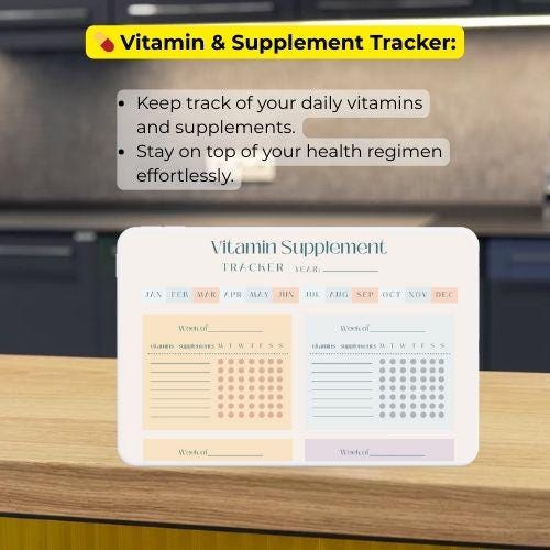 Wellness Tracker Bundle | Self-Care, Sleep, Vitamins & Period Tracker | Printable | Digital | 3 Sizes