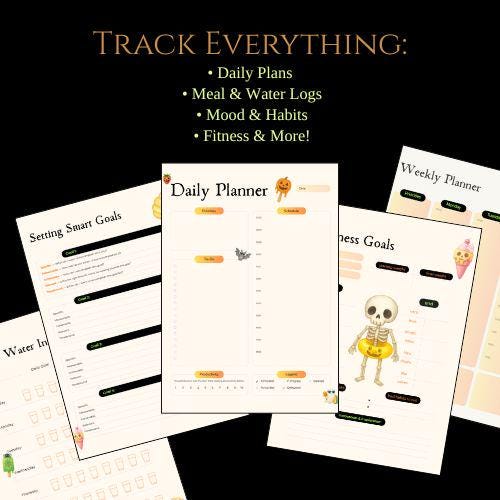 Summerween Wellness Planner: Spooky-Cute Fitness & Health Tracker (Printable PDF)