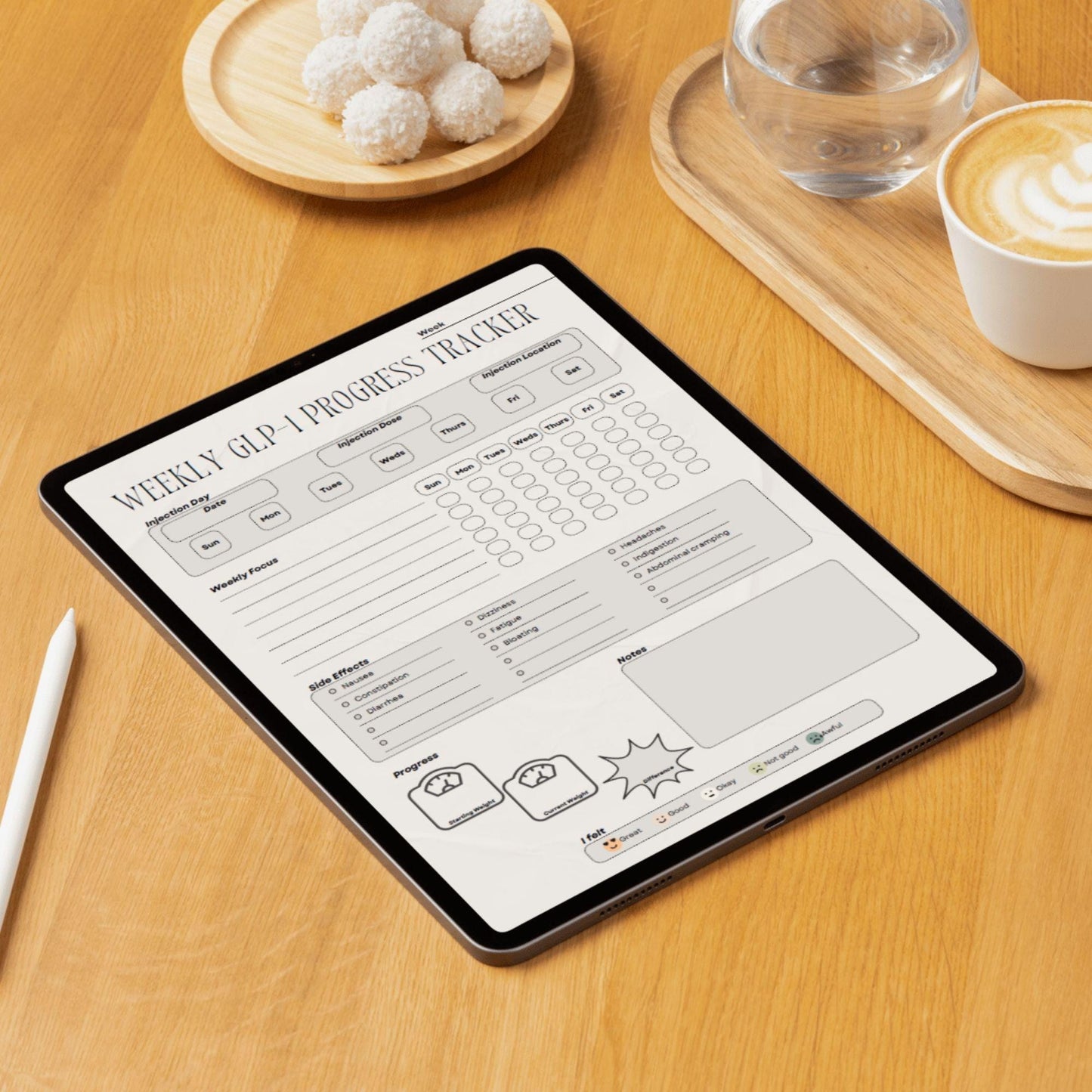 GLP-1 Weight Loss Tracker: Injection & Symptom Journal (Digital Download)